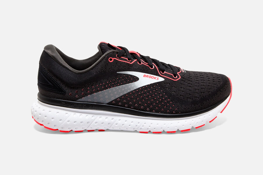 Brooks Glycerin 18 Womens UK - Road Running Shoes - Black/Coral/White 010-MCXPDF